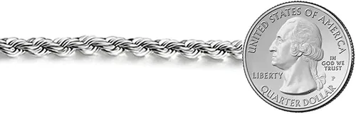 Miniatura 3 de Savlano Collar de cadena de eslabones giratorios de plata de ley 925 de 0236in con cuerda italiana maciza con caja de regalo para hombres y mujeres