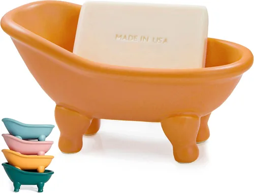 Miniatura 7 de 1 pieza de 5.6 pulgadas de cerámica negra mini jabonera pequeña maceta organizador de maquillaje contenedor Hamster bañera (negro)