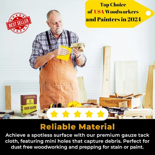 Miniatura 3 de Eshazu - Paño adhesivo prémium (paquete de 24) – Eliminador de polvo y partículas de grado profesional para carpintería y pintura – Trapos