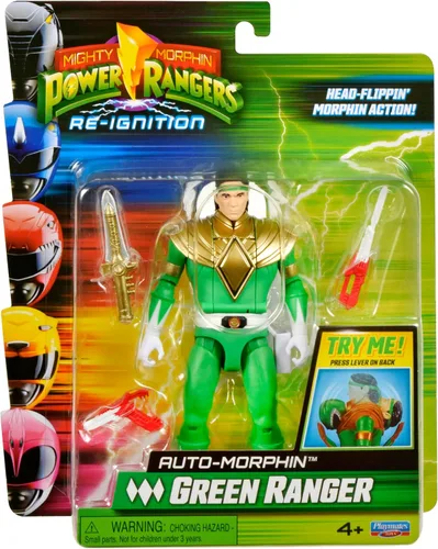 Miniatura 8 de Power Rangers Re-Ignition - Figura de acción de 6 pulgadas Auto Morphin, Green Ranger