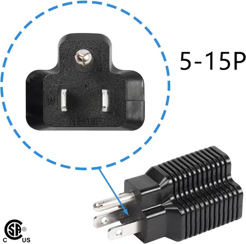 Miniatura 3 de CERRXIAN Adaptador de enchufe 4 en 1 de 15 amperios a 20 amperios, adaptador NEMA 5-15P a 5-15R, 5-15P a 5-20R, 5-15P a 6-15R, adaptador
