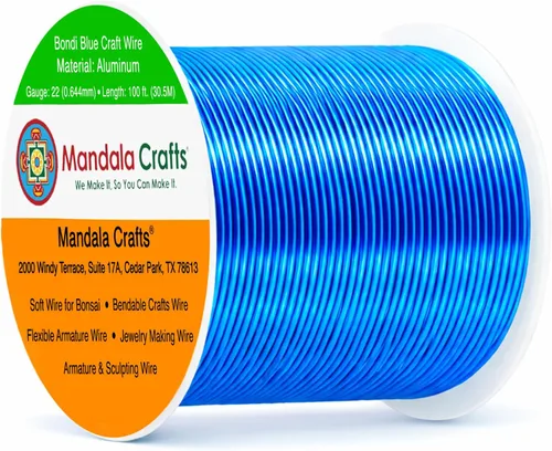 Miniatura 141 de Mandala Crafts - Alambre de aluminio anodizado de 8 calibre para hacer joyas - 9.75 m de alambre flexible negro colorido - Flexible para bonsái
