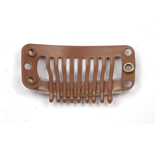 Miniatura 7 de 50 clips de peluca de acero inoxidable para extensiones de cabello, peines de peluca de 9 dientes, 0.04 oz/pieza, 2 hilos de tejido, 1 juego/30