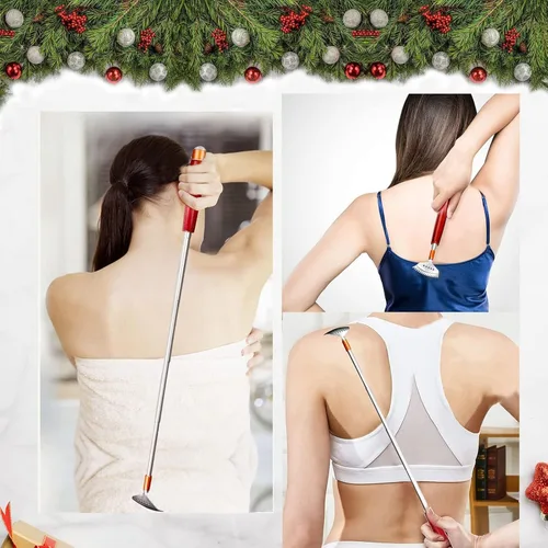 Miniatura 5 de Rascador de espalda, largo rascador de espalda extensible para mujeres, hombres y adultos, garra ancha/mango sólido/rodillo de masaje, masajeador