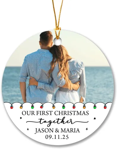 Miniatura 20 de Adorno de Navidad personalizado con foto del primer año del bebé 2025, adorno de Navidad con foto personalizada del primer año del bebé para nuevos