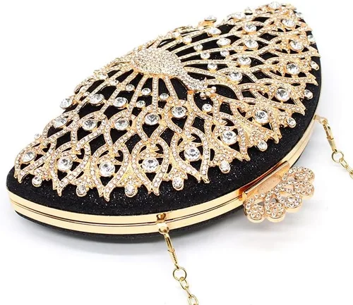 Miniatura 5 de Bolso de noche para mujer bolso de noche de cristal de metal dorado bolso de mano para mujer bolso de fiesta de boda color A talla única talla única