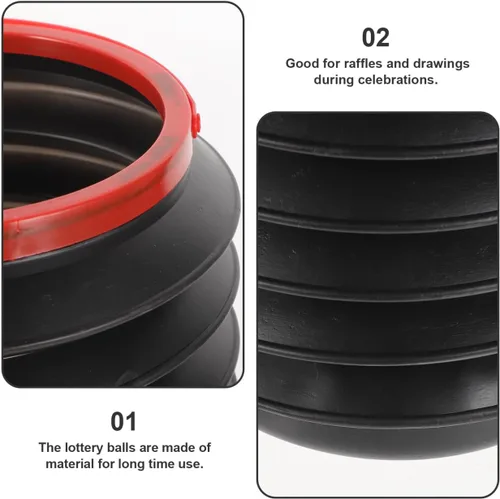 Miniatura 3 de Bolas de rifa numeradas 1-10 pelotas impresas de tenis de mesa con 2 bolas de colores y cubo de almacenamiento plegable para juegos de fiesta