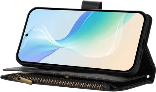 Miniatura 3 de Compatible con Realme P1 Pro, compatible con Realme 12 Pro 5G / 12 Pro Plus 5G, funda con función atril y doble ranura para tarjetas con cremallera