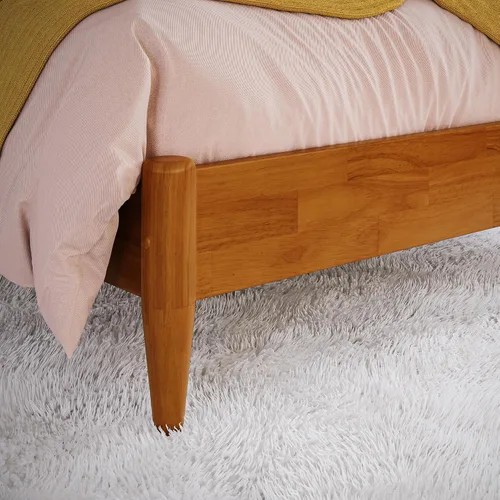 Miniatura 8 de AFI, Aria - Cama de plataforma moderna de perfil bajo de madera maciza, tamaño individual, color caramelo claro