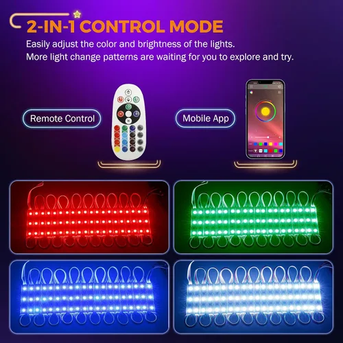 Miniatura 6 de BEAMNOVA Luces LED RGB LED de 100 pies para negocios, kit de tiras de luces, control remoto, control de aplicación móvil Bluetooth, fuente