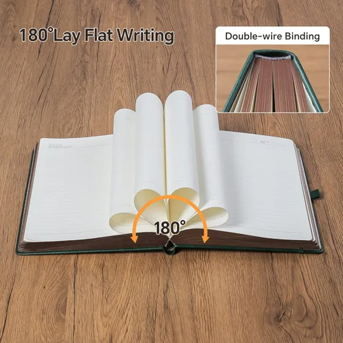 Miniatura 6 de ZXHQ - Cuadernos de diario A5 de 360 páginas a rayas con bolígrafo, para mujeres y hombres, cuaderno de escritura, diseño de árbol de la vida, Verde