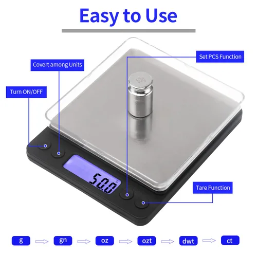 Miniatura 3 de Pequeña báscula digital de cocina para alimentos, escala de medición de laboratorio de joyería, mini bolsillo negro, 105.82 oz/0.00 oz, adecuada