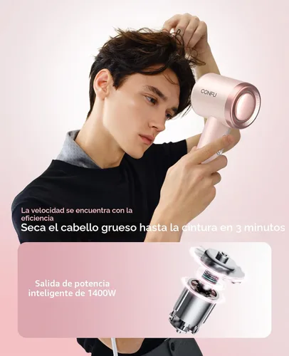 Miniatura 2 de Secador de pelo con difusor, secadores de pelo CONFU para mujeres, secador de pelo difusor de alta velocidad iónico profesional para secado rápido