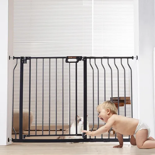 Miniatura 11 de VEVOR - Puerta de bebé extra ancha de 29.5-46" para escaleras, puerta de cierre automático para perros para la casa, puertas para mascotas de fácil