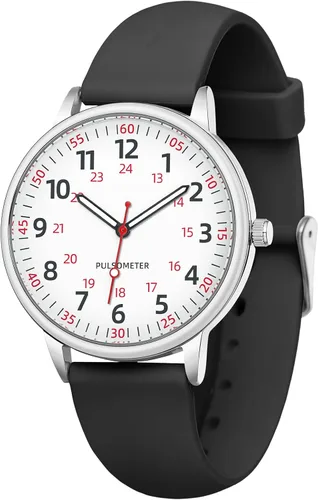 IBSO Reloj de Mujer para Enfermera Fácil de Leer Esfera Relojes de Pulsera Correa de Silicona Resistente al Agua Relojes con Segundero y 24 Horas