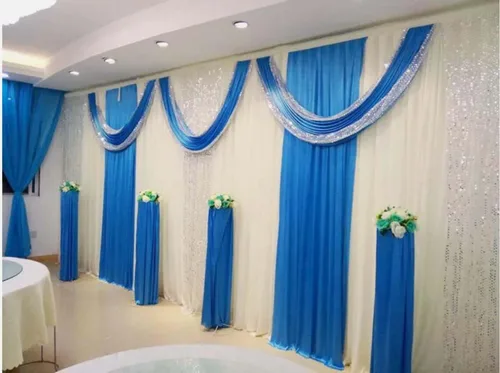 Miniatura 2 de Cortinas profesionales de gasa transparente para telón de fondo de boda, kit de tubo y cortina de 10 pies para escenario, cabina de fotos, teatro