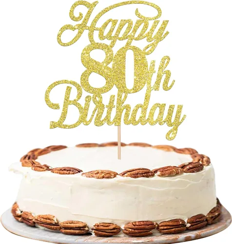 Miniatura 11 de Rsstarxi 1 paquete de decoración para tarta de cumpleaños 8 con purpurina negra de 8 años y fabulosos saludos a 8 años de edad, para celebrar el 8º