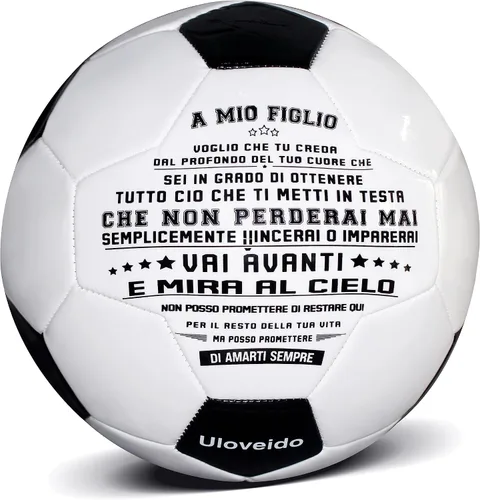 Uloveido Balón de fútbol tradicional blanco y negro de alto rendimiento para hijo, hija, nieto, cumpleaños, Navidad, regalo de cumpleaños, Navidad,