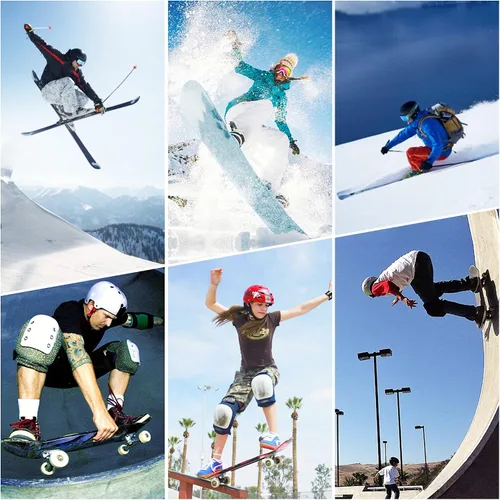 Miniatura 6 de Pantalones cortos protectores acolchados para snowboard, esquí, patinaje sobre hielo, patineta, cadera, glúteos, coxis, protección para hombres
