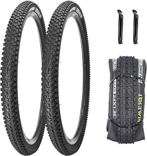 Paquete de 1 o 2 neumáticos de bicicleta de 24"/26"/27.5"x1.95" con capa antipinchazos de 0.118 in para neumáticos de bicicleta de montaña con o sin