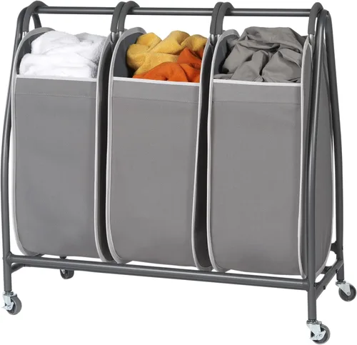 Miniatura 4 de Neatfreak Triple cesta clasificadora de ropa sucia – Carrito de lavandería con ruedas y 3 cestas de ropa sucia extraíbles con tecnología EVERFRESH