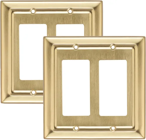 Miniatura 24 de Monarch Abode Placa de cubierta de interruptor de luz basculante – 4 placas de pared blancas decorativas arquitectónicas para tomacorrientes, placas