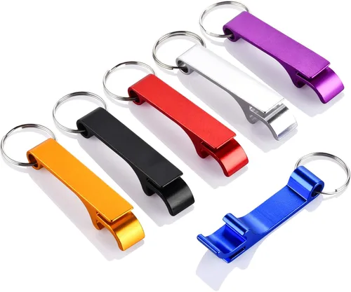 Mcyye 6 piezas abrebotellas de cerveza Mcyye coloridos, abrebotellas de llavero de metal premium, abrebotellas de bebidas para hombres, mujeres,