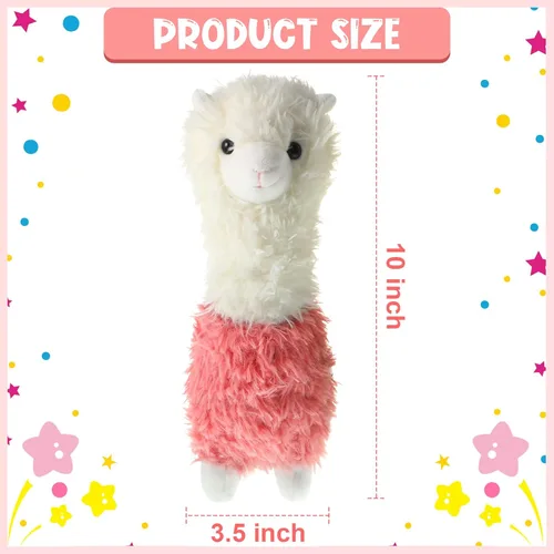 Miniatura 3 de Chalyna Juego de 2 piezas de peluche de llama suave de 10 pulgadas, juego de juguetes de alpaca Kawaii para bebés, niñas y niños, regalo de fiesta