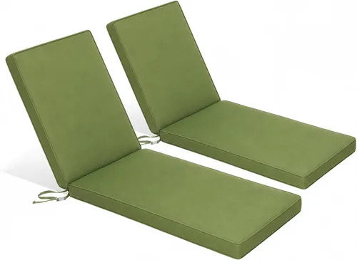 Miniatura 12 de BPS Paquete de 2 cojines para tumbonas de 72 x 22 pulgadas, resistentes a la decoloración y al agua, funda extraíble y correas ajustables para tomar