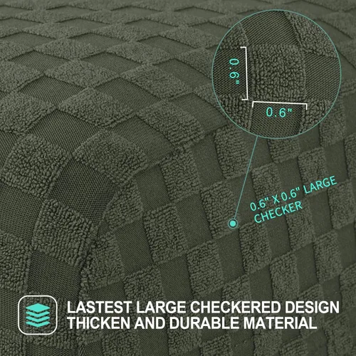 Miniatura 3 de YEMYHOM Funda elástica de 4 piezas para silla reclinable de jacquard con bolsillo lateral, antideslizante, ajustable, protector de muebles con parte