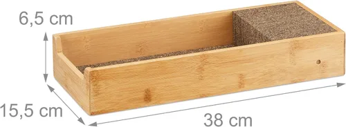 Miniatura 4 de Relaxdays, Bloque de bambú natural, organizador de cuchillos en el cajón, almacenamiento de cubiertos, HWD 2.6x15.0x13.2 in, juvenil grande / 11-13