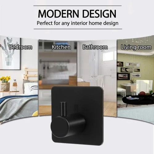 Miniatura 2 de ShineMe Ganchos adhesivos, ganchos de pared de acero inoxidable 304 resistentes para colgar abrigos, ganchos para toallas y llaves, para baños