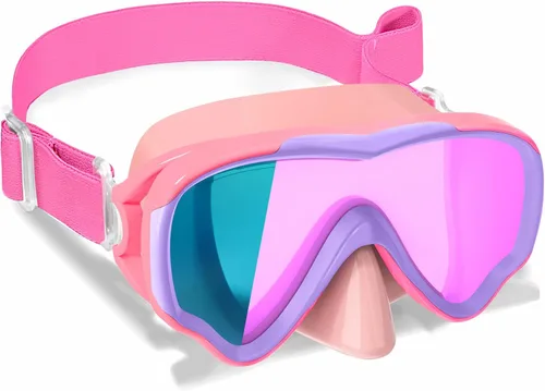 Gafas de natación para niños con correa de tela para niños de 3 a 15 años, gafas de natación a prueba de fugas con cubierta nasal, vista clara de