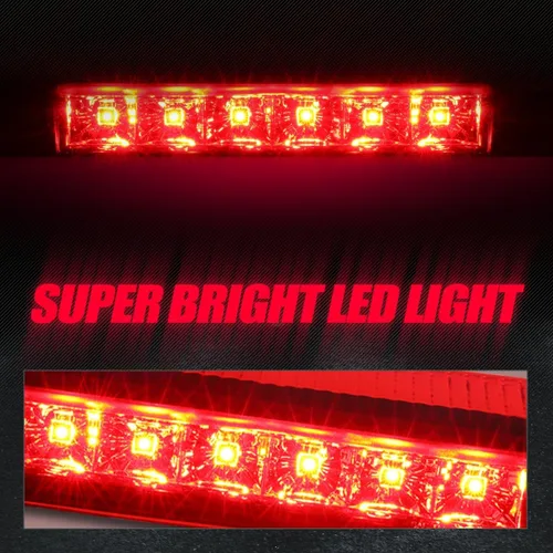 Miniatura 4 de Auto Dynasty Luz de Freno LED Trasera de Montaje Alto 3ra Tercera Cola Lámpara de Parada Compatible con Chevy Express GMC Savana 1500 2500 3500 Rojo