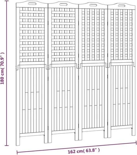 Miniatura 8 de vidaXL Divisor de habitación de 4 paneles, pantalla de privacidad plegable de 4 paneles, pantalla divisor plegable para oficina en casa