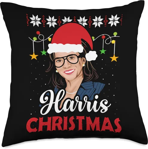 Harris Christmas Kamala VP Vice President Funny Harris - Almohada de Navidad, 18 x 18 pulgadas, multicolor