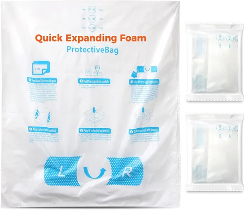 Miniatura 18 de 18" x 24" 8 PCS TONESPAC Instant Pack Quick Expanding Foam X-400 Bolsa de embalaje para embalaje y envío Paquete de 8