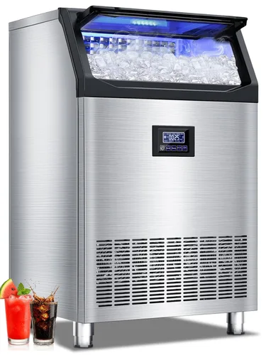 Miniatura 13 de Máquina comercial para hacer hielo en pepitas con contenedor de almacenamiento de 12 libras, 70 libras/24 horas de acero inoxidable debajo