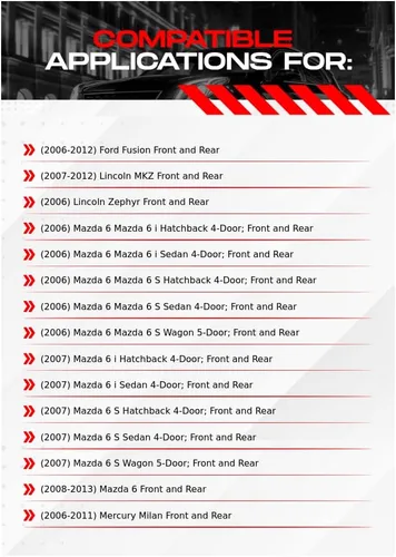 Miniatura 2 de R1 Concepts - Kit de freno delantero y trasero para Ford Fusion 2006-2012; Lincoln Zephyr 2006; Lincoln MKZ 2007-2012 Almohadillas de cerámica