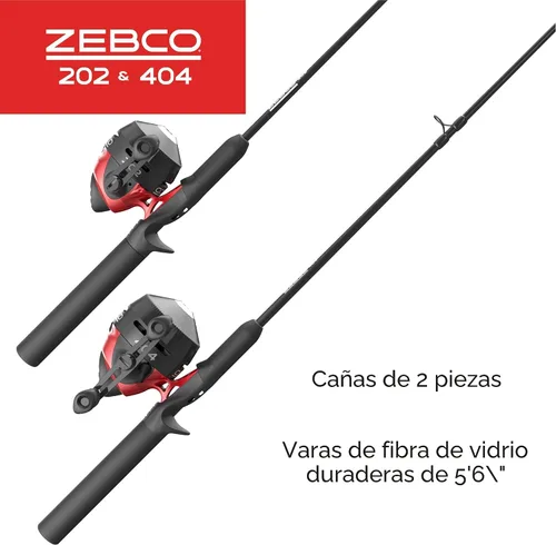 Miniatura 2 de Zebco 202 y 404 - Carretes Spincast y Combos de caña de pescar (paquete de 2), caña de pescar de 2 piezas de 5 pies y 6 pulgadas, tamaño 30 y 40