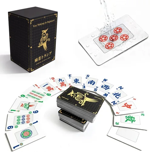 Miniatura 8 de 166 cartas Mahjong - Material de PVC impermeable y antideslizante, fuente grande para una fácil lectura, duradero y portátil, ideal
