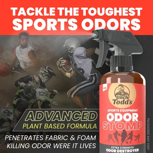 Miniatura 2 de Uncle Todd’s Odor Stomp Aerosol Eliminador de Olor para Equipo Deportivo - Desodorizador de Fuerza Extra con Enzimas para Fútbol, Hockey, Bolsas