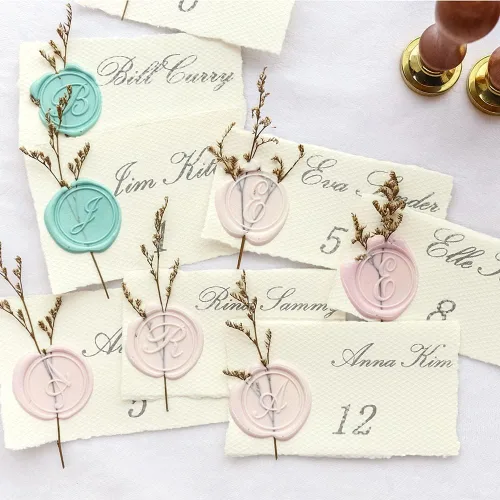 Miniatura 4 de Sello de cera, letra inicial escrita a mano con mango de palisandro, decoración en invitaciones, sobres de correo, tarjetas para cumpleaños, fiestas