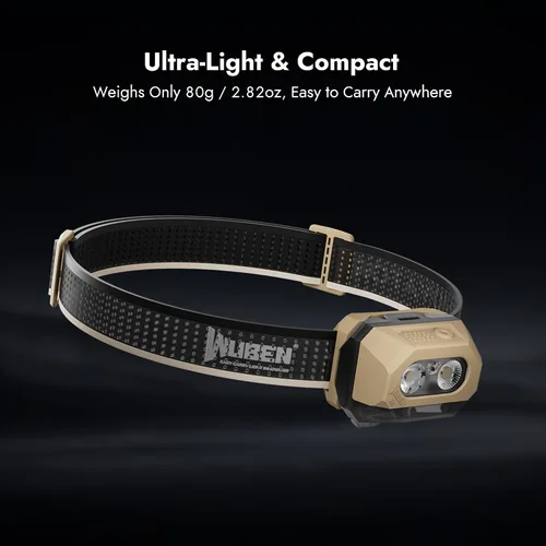 Miniatura 6 de WUBEN Linterna frontal LED H4 recargable, 800 lúmenes, linterna frontal súper brillante, linterna frontal impermeable IP68 con sensor de movimiento
