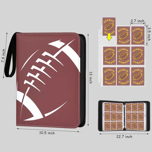 Miniatura 2 de Carpeta de Tarjetas de Fútbol Americano con Fundas, Carpeta de Tarjetas Coleccionables de 900 Bolsillos, Carpeta Porta Tarjetas de 9 Bolsillos Álbum