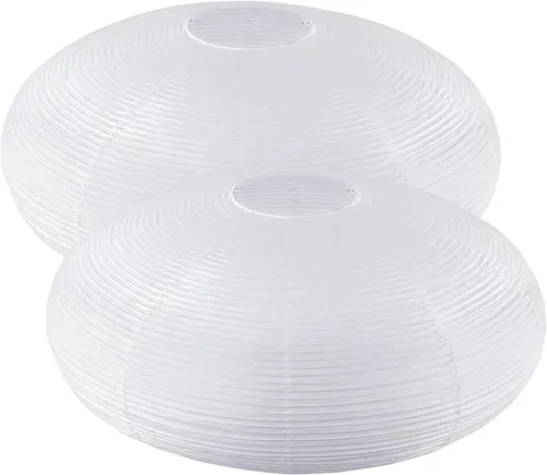 Faroles de papel ovalados blancos, lámpara colgante grande de papel de 22 pulgadas, pantalla colgante de papel chino/japonés para decoración de