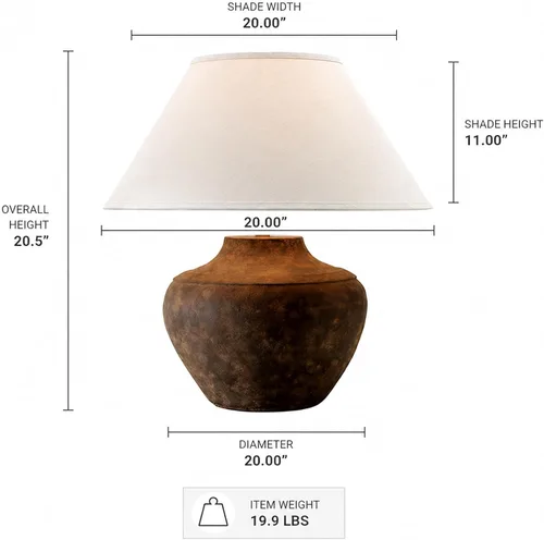 Miniatura 4 de Troy Lighting PTL1010 Calabria - Lámpara de mesa de 20,5 pulgadas