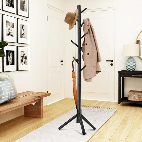 Miniatura 5 de WANGMUXIA Perchero, Perchero Independiente con 8 Ganchos y 3 Percheros de Árbol de Tamaño Ajustable para Dormitorio, Pasillo, Entrada, Oficina