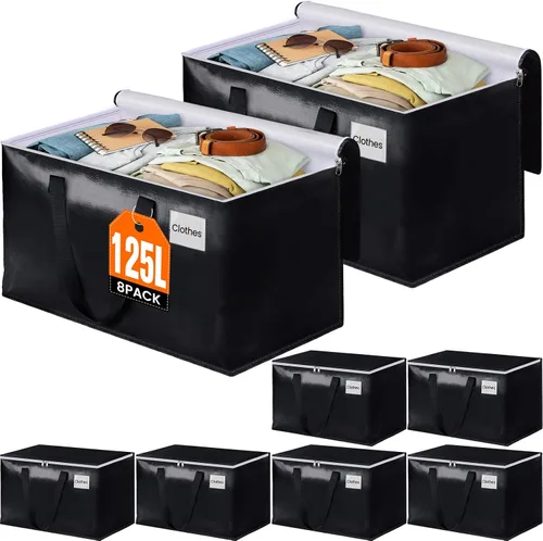 Miniatura 18 de BlissTotes Bolsas de mudanza, cajas de mudanza resistentes con cremalleras superiores y asas resistentes, bolsas de almacenamiento para ahorrar