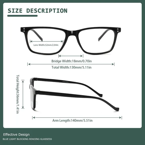 Miniatura 2 de JOSCHOO Paquete de 5 lentes de lectura para hombres y mujeres, bisagras de resorte, anteojos cómodos para leer (5Clours-3, 4.0)